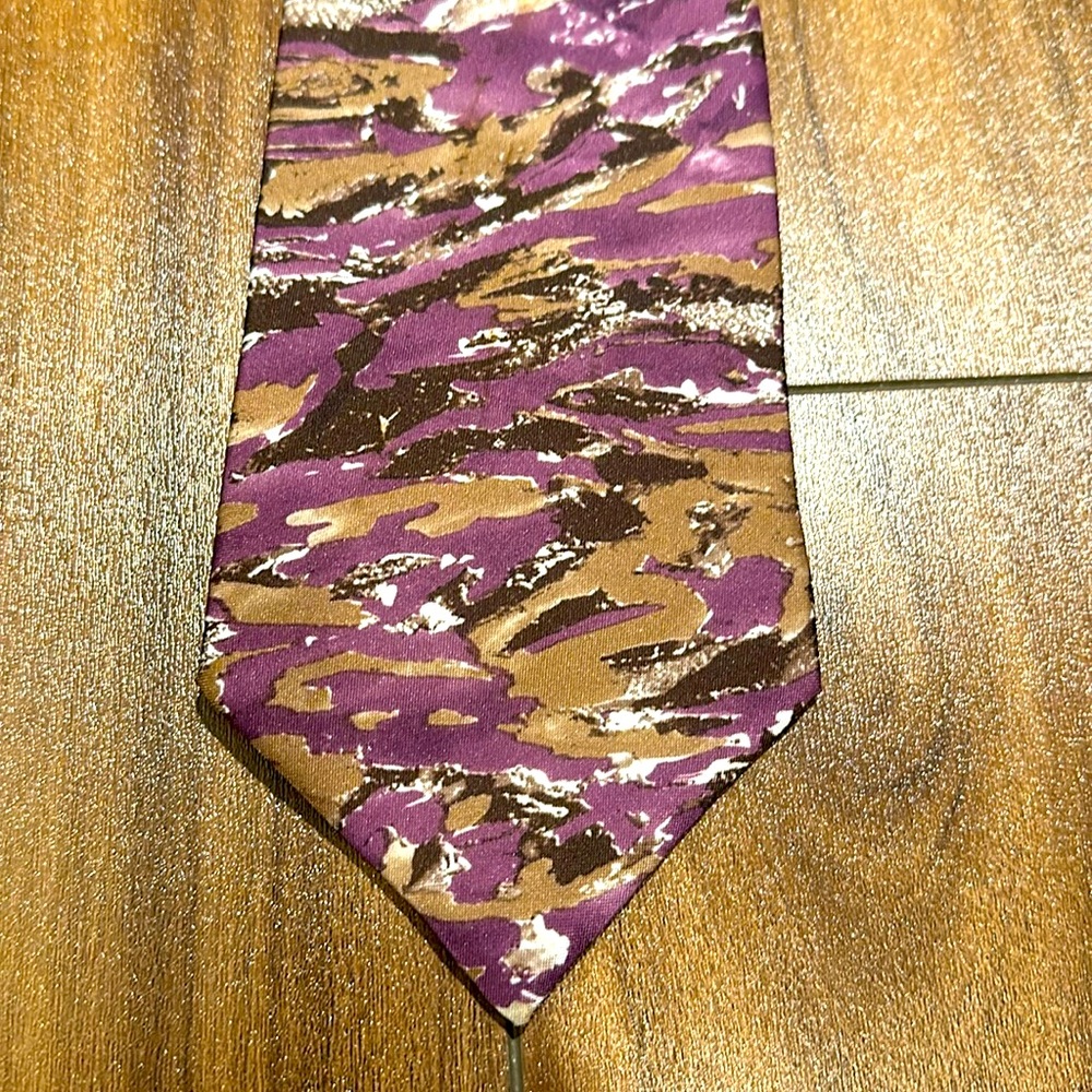 Brown and purple artsy Paulo Conli necktie